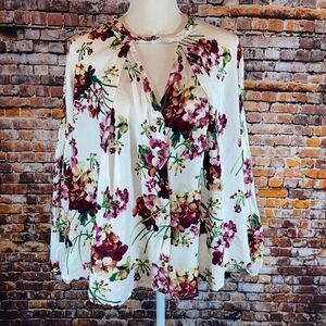 Umgee Long Sleeve Floral Button Down Blouse